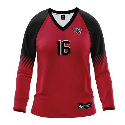 Western - NCAA Women's Volleyball : Emily McMillan - Crimson Maroon Volleyball Jersey-0