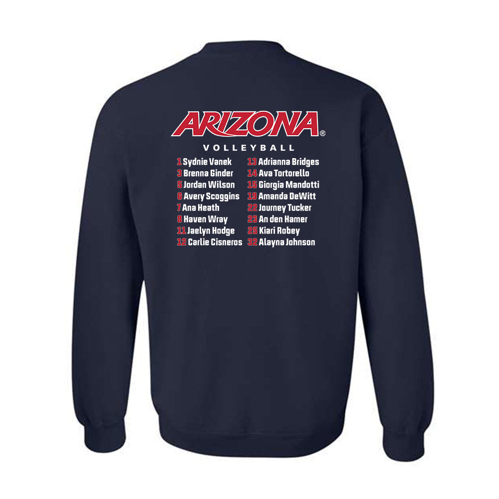 Arizona - NCAA Women's Volleyball : - Roster Crewneck Sweatshirt-1