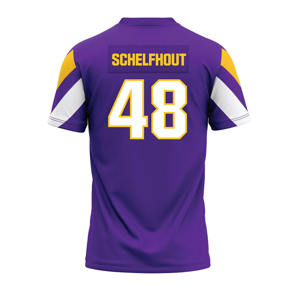 UWSP - NCAA Football : Isaac Schelfhout - Purple Premium Football Jersey-1