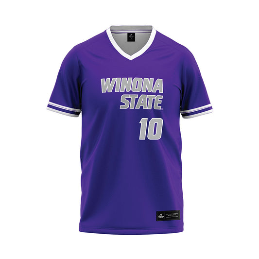 Winona - NCAA Baseball : Hunter Guenther - Purple Baseball Jersey-0
