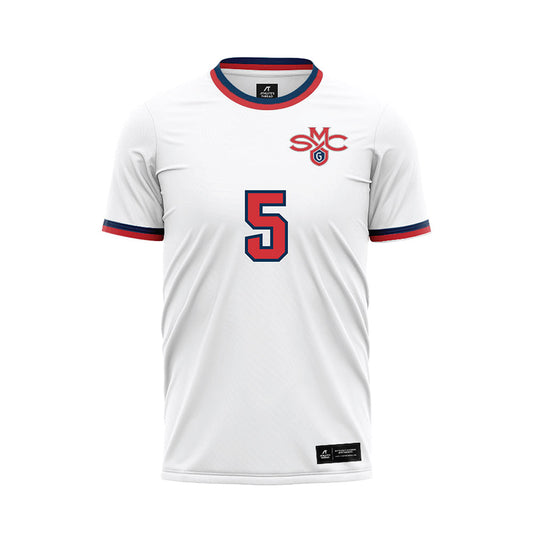 SMC - NCAA Men's Soccer : Jaydon Whittaker - White Soccer Jersey-0