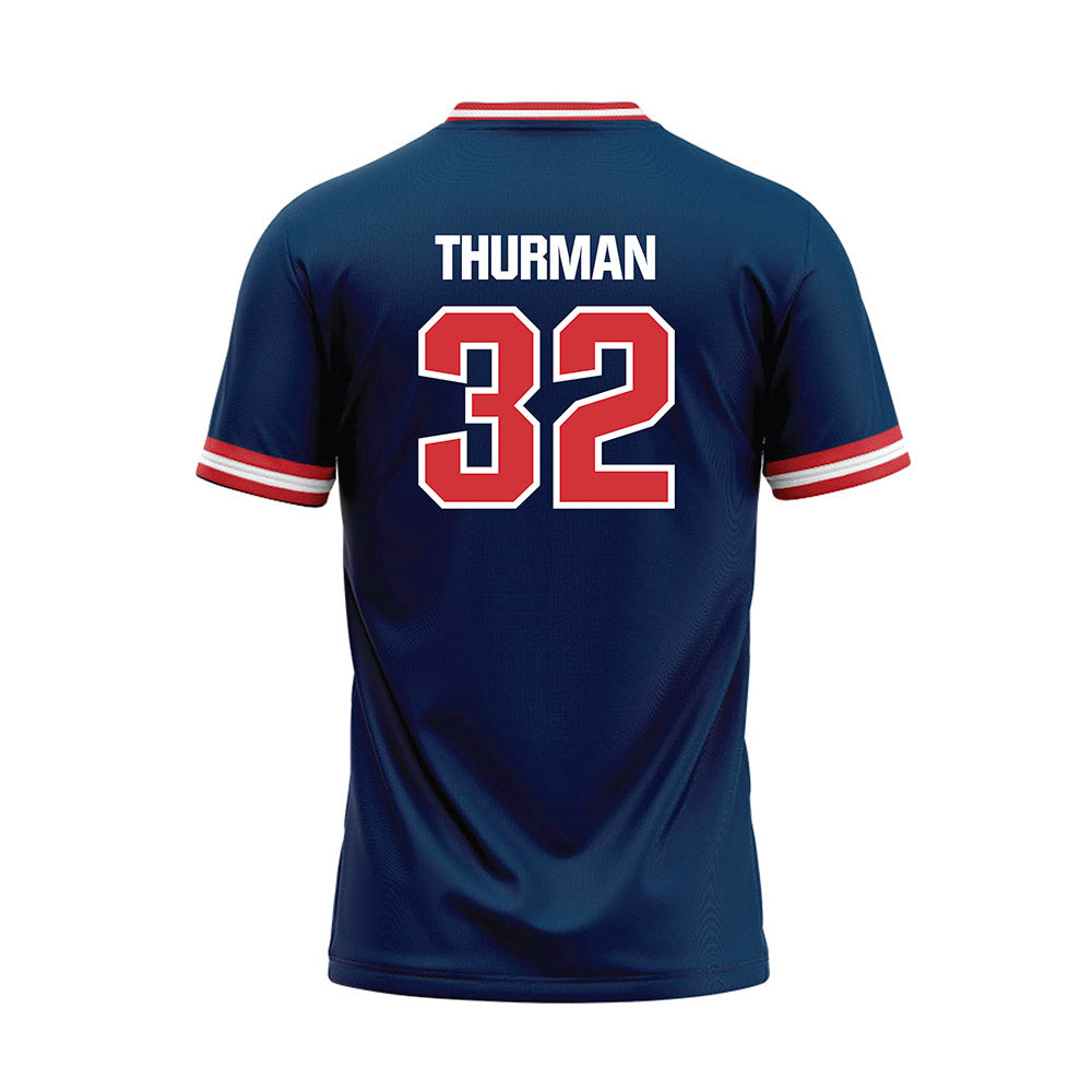 SMC - NCAA Softball : Ella Thurman - Blue Baseball Jersey-1