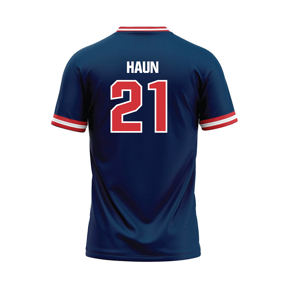 SMC - NCAA Softball : Madeline Haun - Blue Baseball Jersey-1