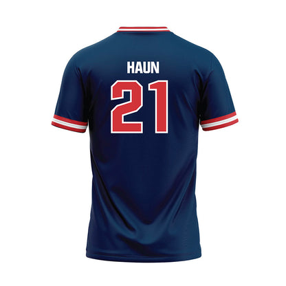 SMC - NCAA Softball : Madeline Haun - Blue Baseball Jersey-1