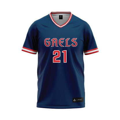 SMC - NCAA Softball : Madeline Haun - Blue Baseball Jersey-0
