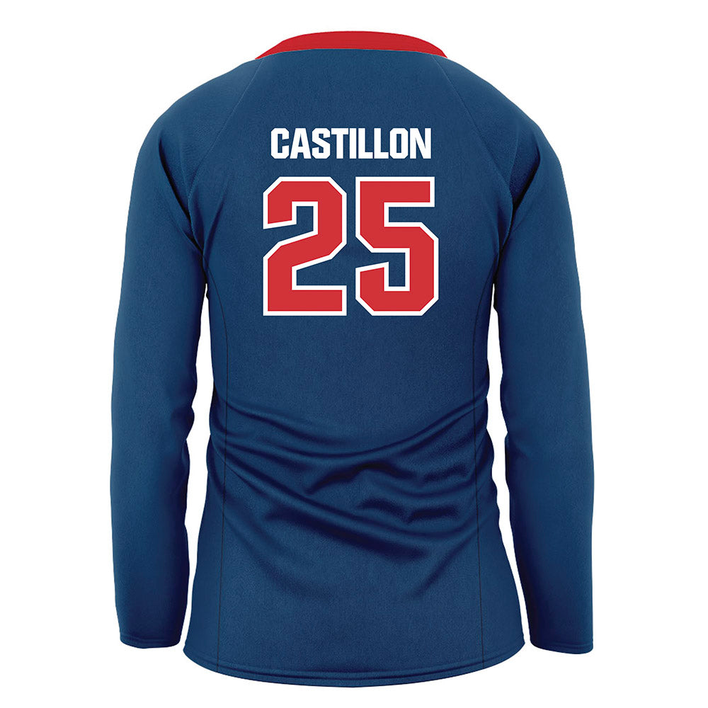 SMC - NCAA Women's Volleyball : Abby Castillon - Blue Volleyball Jersey-1