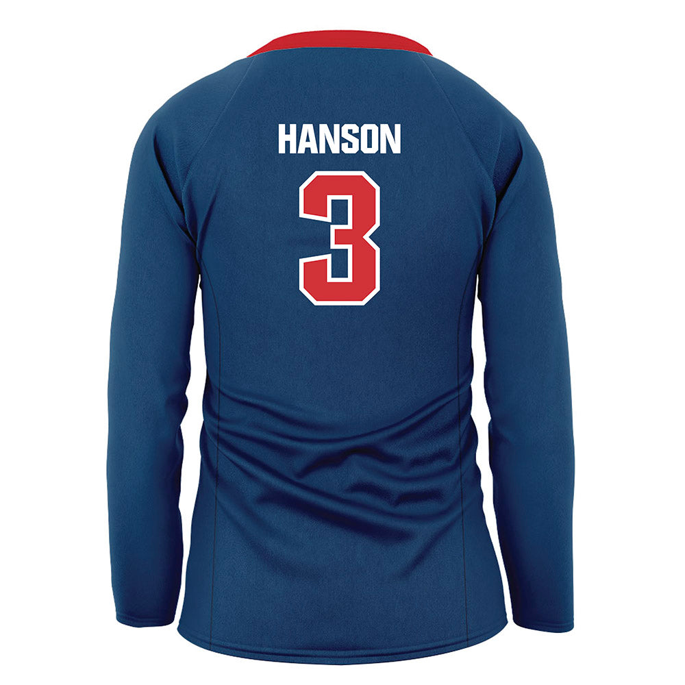 SMC - NCAA Women's Volleyball : Anna Hanson - Blue Volleyball Jersey-1