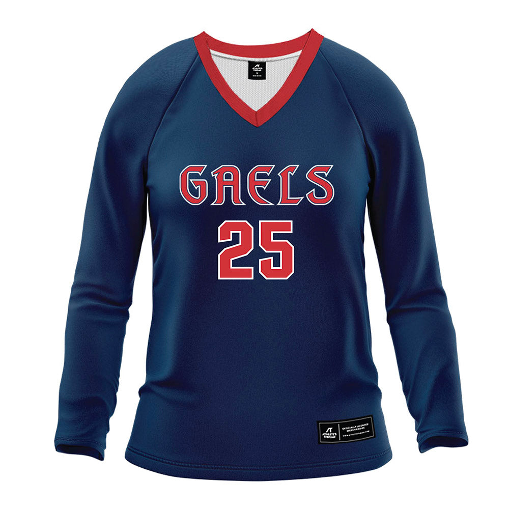 SMC - NCAA Women's Volleyball : Abby Castillon - Blue Volleyball Jersey-0