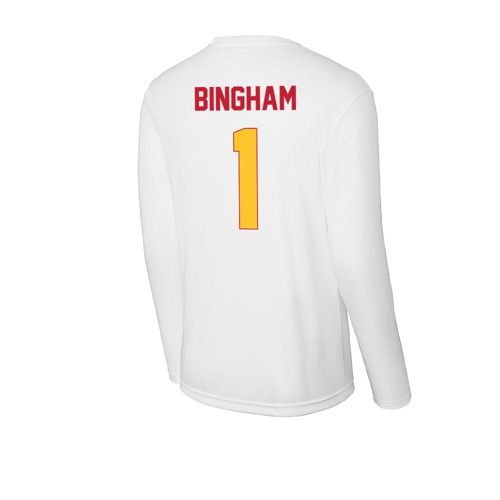 Ferris State - NCAA Men's Basketball : Mykel Bingham - Activewear Long Sleeve T-Shirt-1