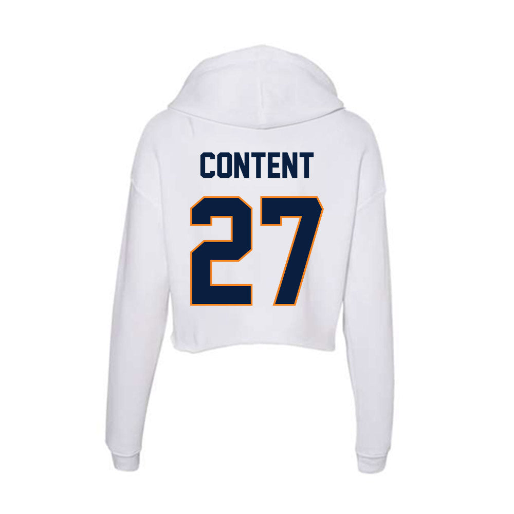 UTEP - NCAA Football : Justin Content - Women's Crop Fleece Hooded Sweatshirt-1