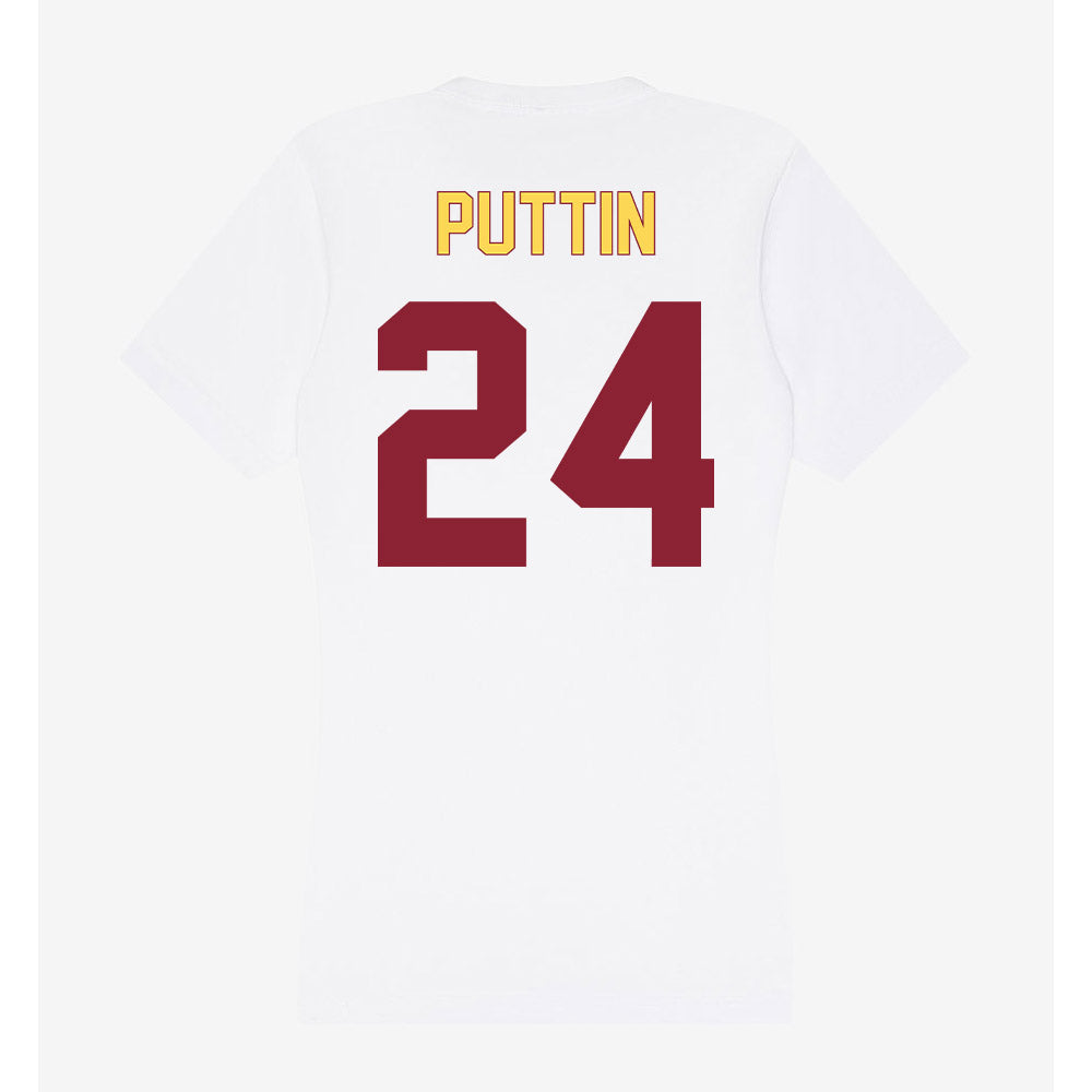 NSU - NCAA Women's Soccer : Emma Puttin - Women's V-Neck T-Shirt-1