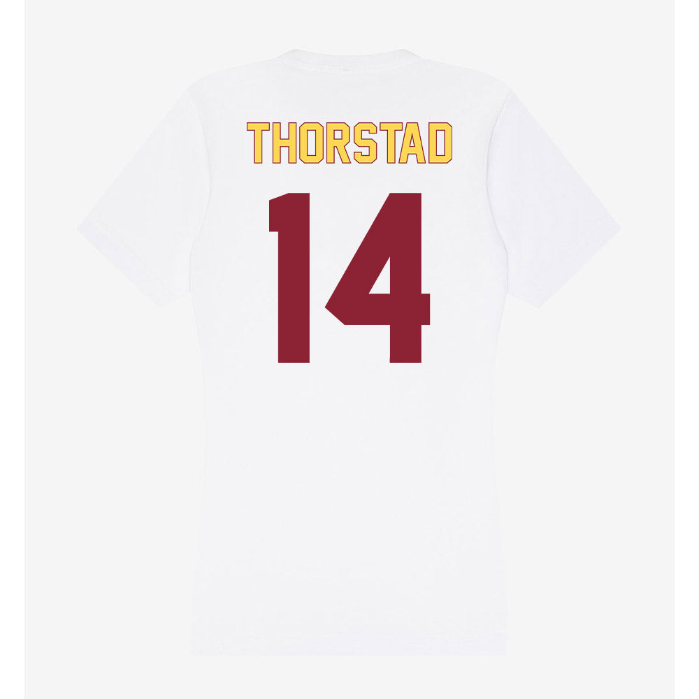 NSU - NCAA Women's Soccer : Addyson Thorstad - Women's V-Neck T-Shirt-1
