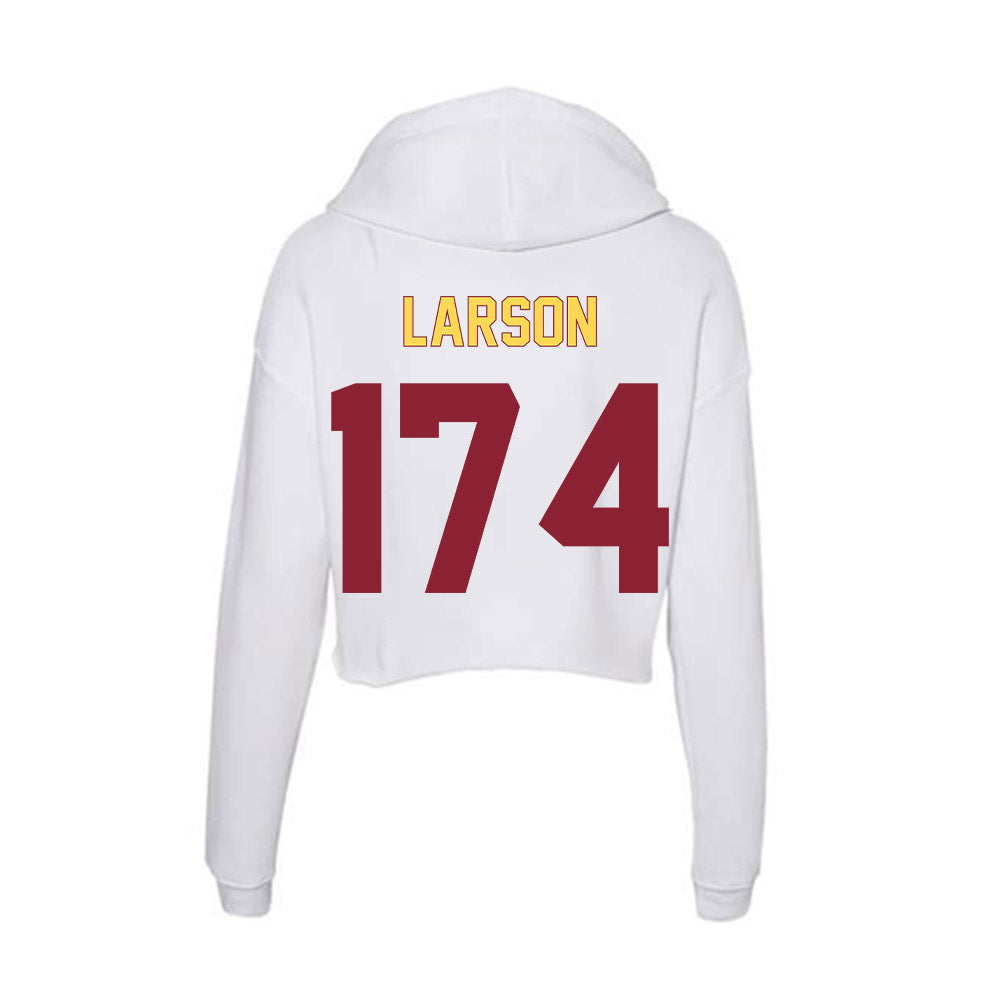 NSU - NCAA Wrestling : Kane Larson - Women's Crop Fleece Hoodie-1