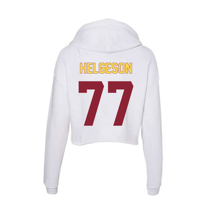 NSU - NCAA Football : Riley Helgeson - Women's Crop Fleece Hoodie-1