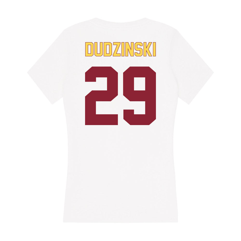 NSU - NCAA Women's Soccer : Taylor Dudzinski - Women's V-Neck T-Shirt-1