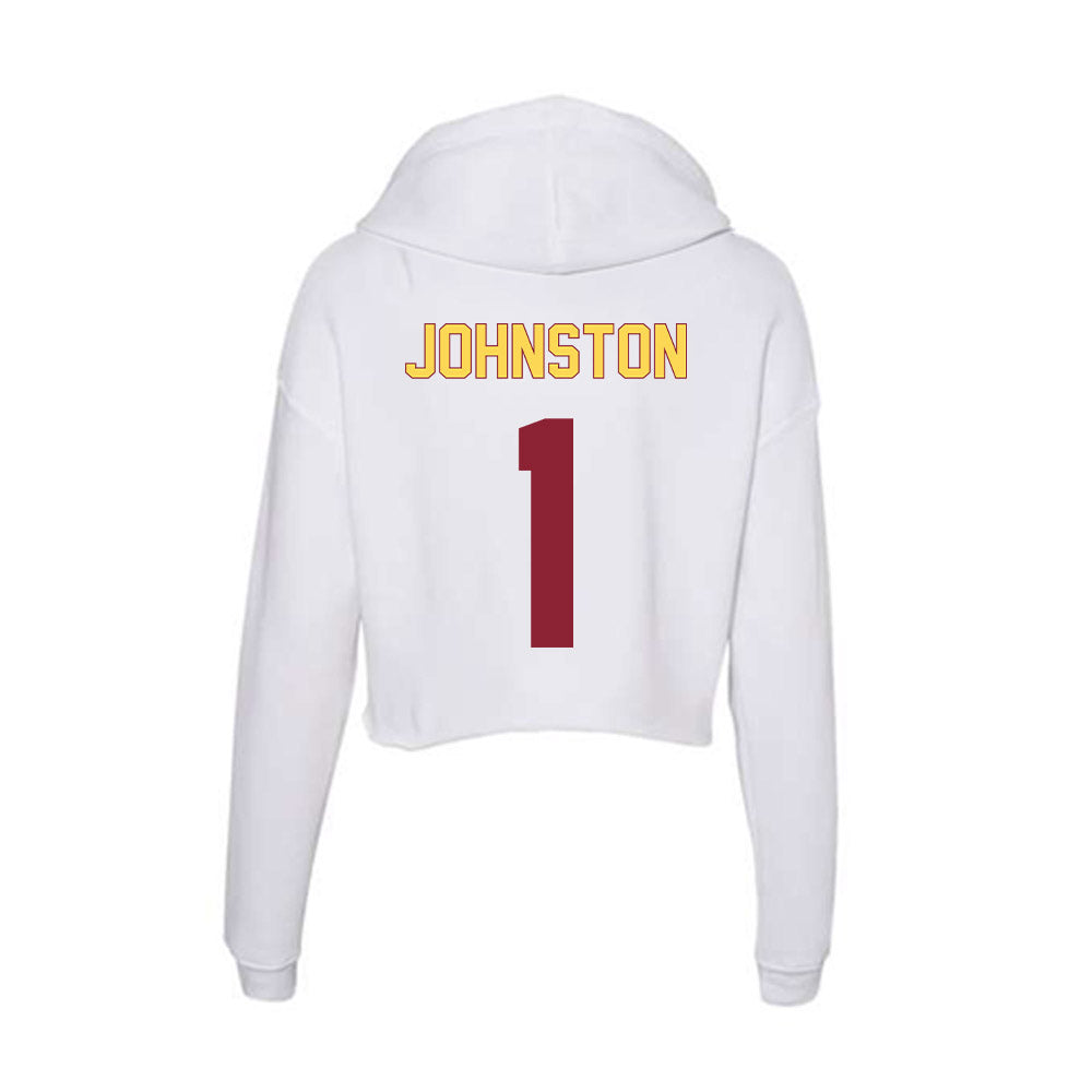 NSU - NCAA Football : Kiyon Johnston - Women's Crop Fleece Hoodie-1