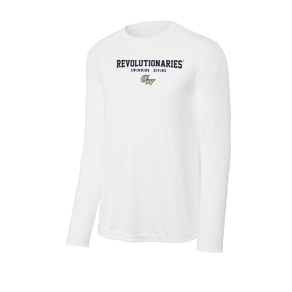 GWU - NCAA Men's Swimming & Diving : Gage Boushee - Activewear Long Sleeve T-Shirt-0