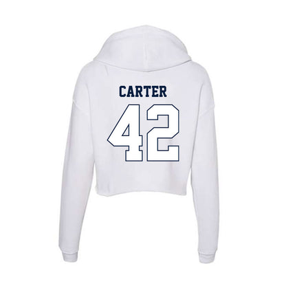 Monmouth - NCAA Football : Nolan Carter - Women's Crop Fleece Hooded Sweatshirt-1