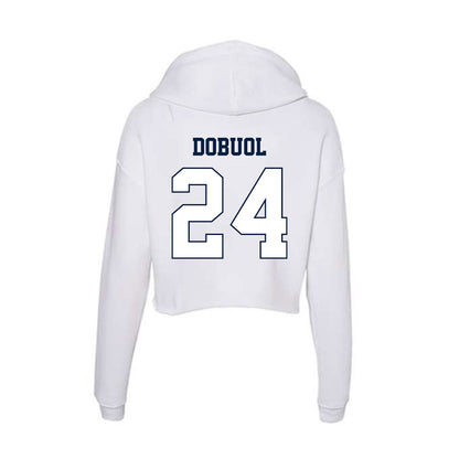Monmouth - NCAA Men's Basketball : Jinup Dobuol - Women's Crop Fleece Hoodie-1