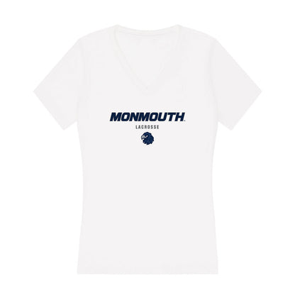 Monmouth - NCAA Men's Lacrosse : Ty Caffarelli - Women's V-Neck T-Shirt-0