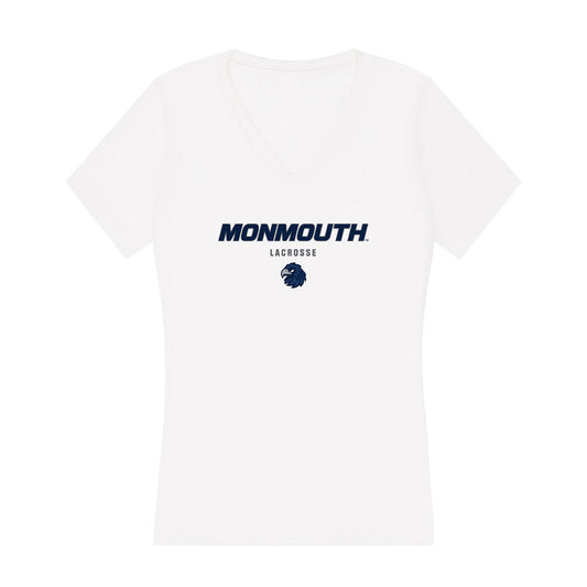 Monmouth - NCAA Women's Lacrosse : AC Cunneen - Women's V-Neck T-Shirt-0