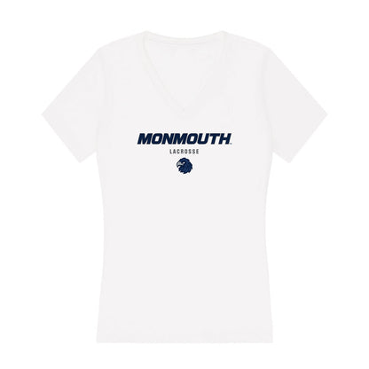 Monmouth - NCAA Men's Lacrosse : Kevin Ring - Women's V-Neck T-Shirt-0