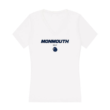 Monmouth - NCAA Men's Golf : Quinn Swienton - Women's V-Neck T-Shirt-0