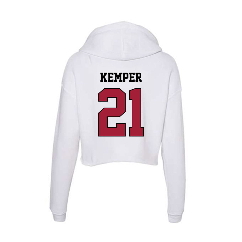St. Joe's - NCAA Men's Basketball : Davis Kemper - Women's Crop Fleece Hoodie-1