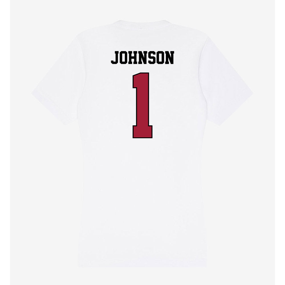 St. Joe's - NCAA Men's Basketball : Mekai Johnson - Women's V-Neck T-Shirt-1