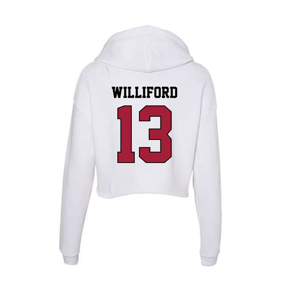St. Joe's - NCAA Men's Basketball : Austin Williford - Women's Crop Fleece Hoodie-1