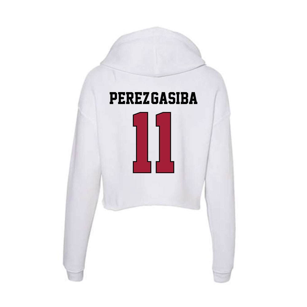 St. Joe's - NCAA Men's Soccer : Sebastian Perez-Gasiba - Women's Crop Fleece Hooded Sweatshirt-1