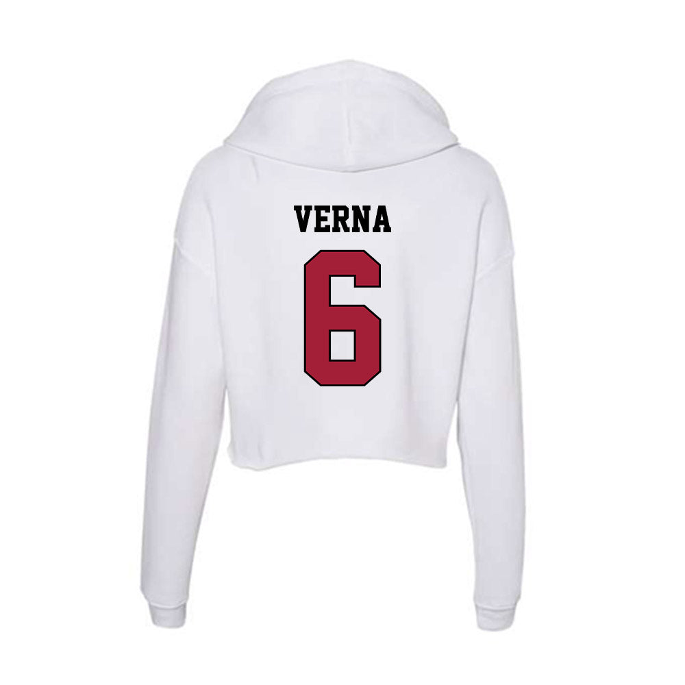 St. Joe's - NCAA Men's Basketball : Owen Verna - Women's Crop Fleece Hoodie-1