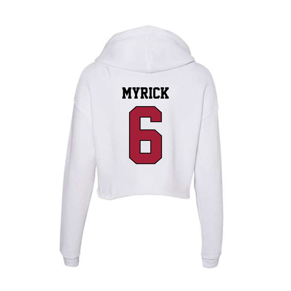 St. Joe's - NCAA Men's Soccer : Robert Myrick - Women's Crop Fleece Hooded Sweatshirt-1
