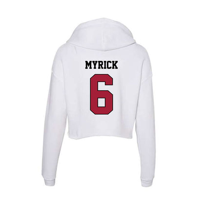 St. Joe's - NCAA Men's Soccer : Robert Myrick - Women's Crop Fleece Hooded Sweatshirt-1