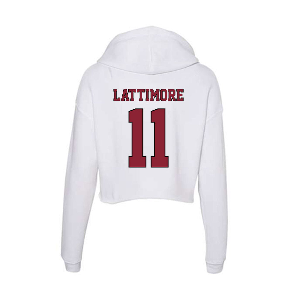 NCCU - NCAA Men's Basketball : Gage Lattimore - Women's Crop Fleece Hoodie-1