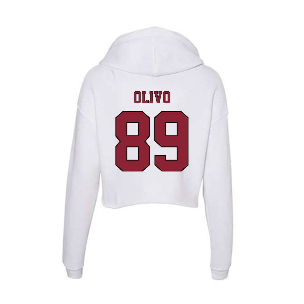 NCCU - NCAA Football : Adrian Olivo - Women's Crop Fleece Hoodie-1