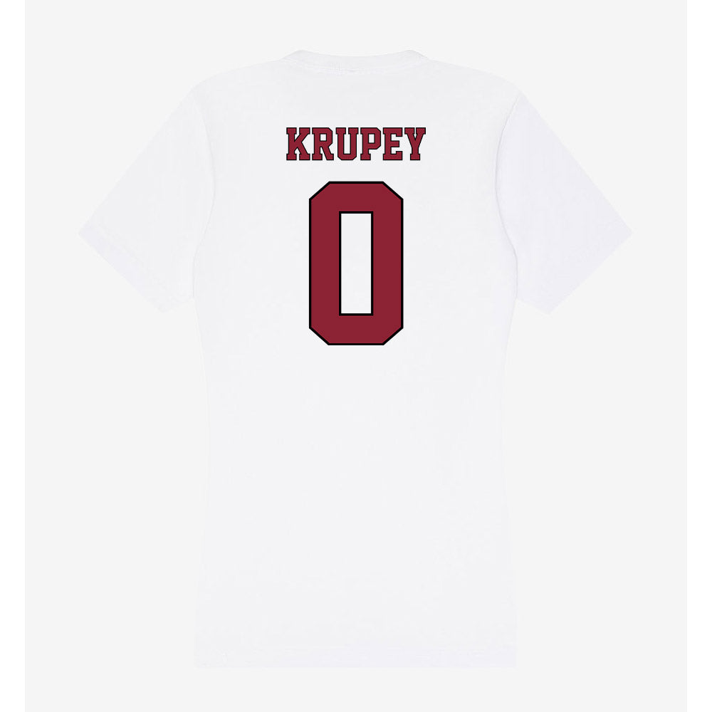 NCCU - NCAA Softball : Elana Krupey - Women's V-Neck T-Shirt-1