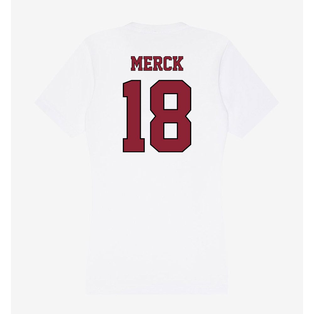 NCCU - NCAA Football : Carter Merck - Women's V-Neck T-Shirt-1