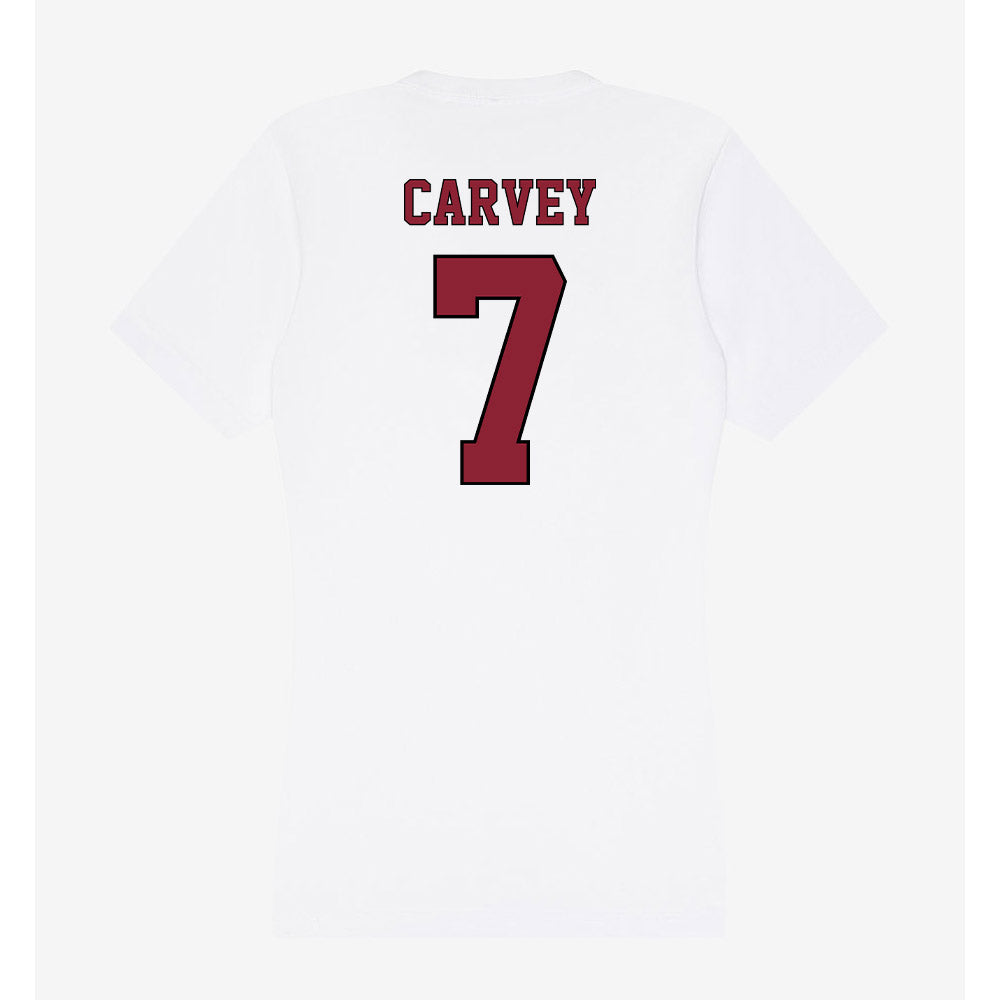 NCCU - NCAA Men's Basketball : Khouri Carvey - Women's V-Neck T-Shirt-1