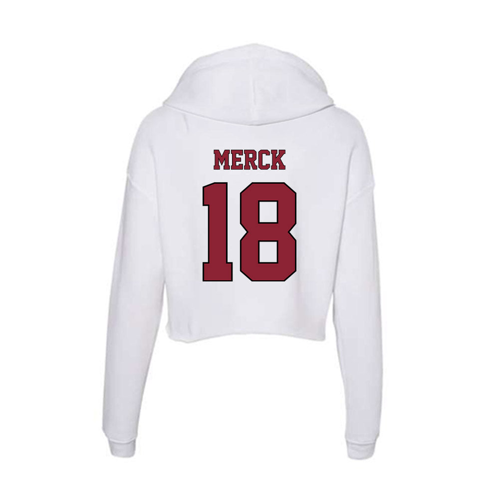 NCCU - NCAA Football : Carter Merck - Women's Crop Fleece Hoodie-1
