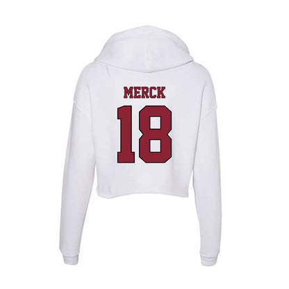 NCCU - NCAA Football : Carter Merck - Women's Crop Fleece Hoodie-1