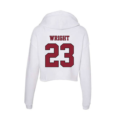 NCCU - NCAA Football : Jovon Wright - Women's Crop Fleece Hooded Sweatshirt-1