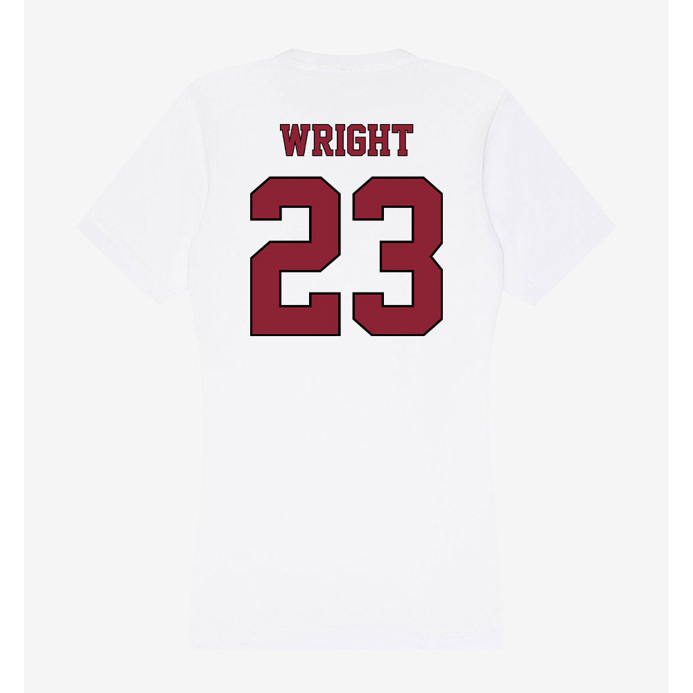 NCCU - NCAA Football : Jovon Wright - Women's V-Neck T-Shirt-1
