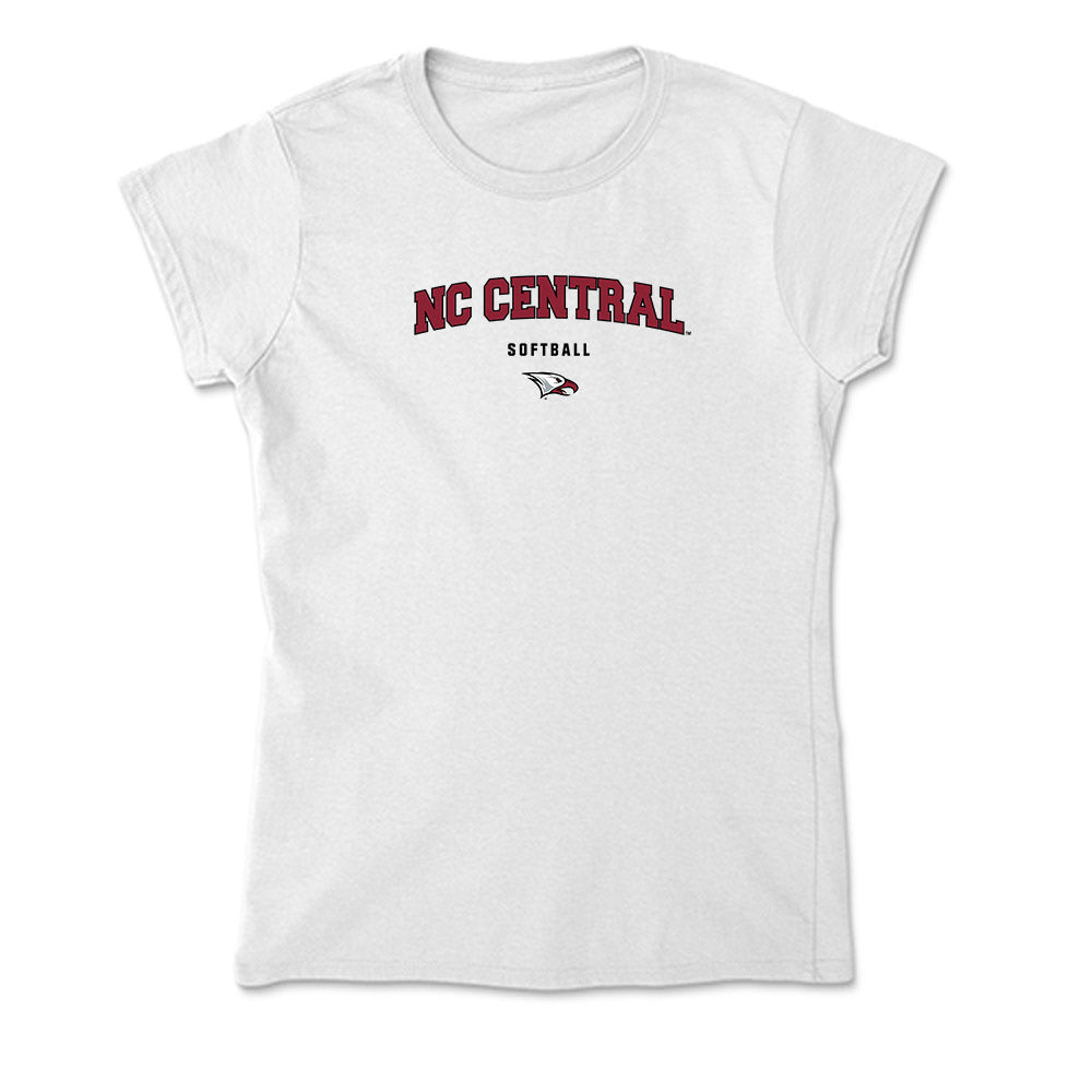 NCCU - NCAA Softball : Madeline Janssen - Soft Style Women’s T-Shirt-0