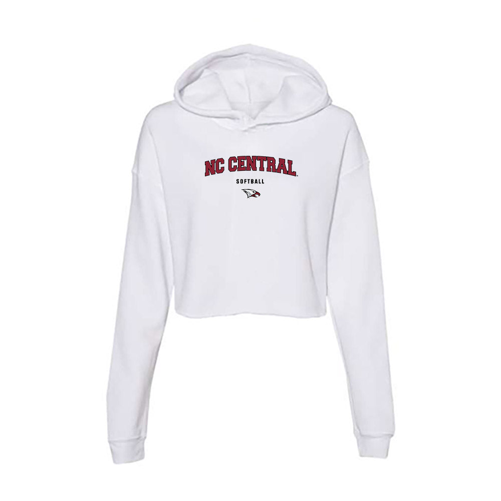 NCCU - NCAA Softball : Megan Ellis - Women's Crop Fleece Hooded Sweatshirt-0