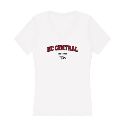 NCCU - NCAA Softball : Madeline Janssen - Women's V-Neck T-Shirt-0