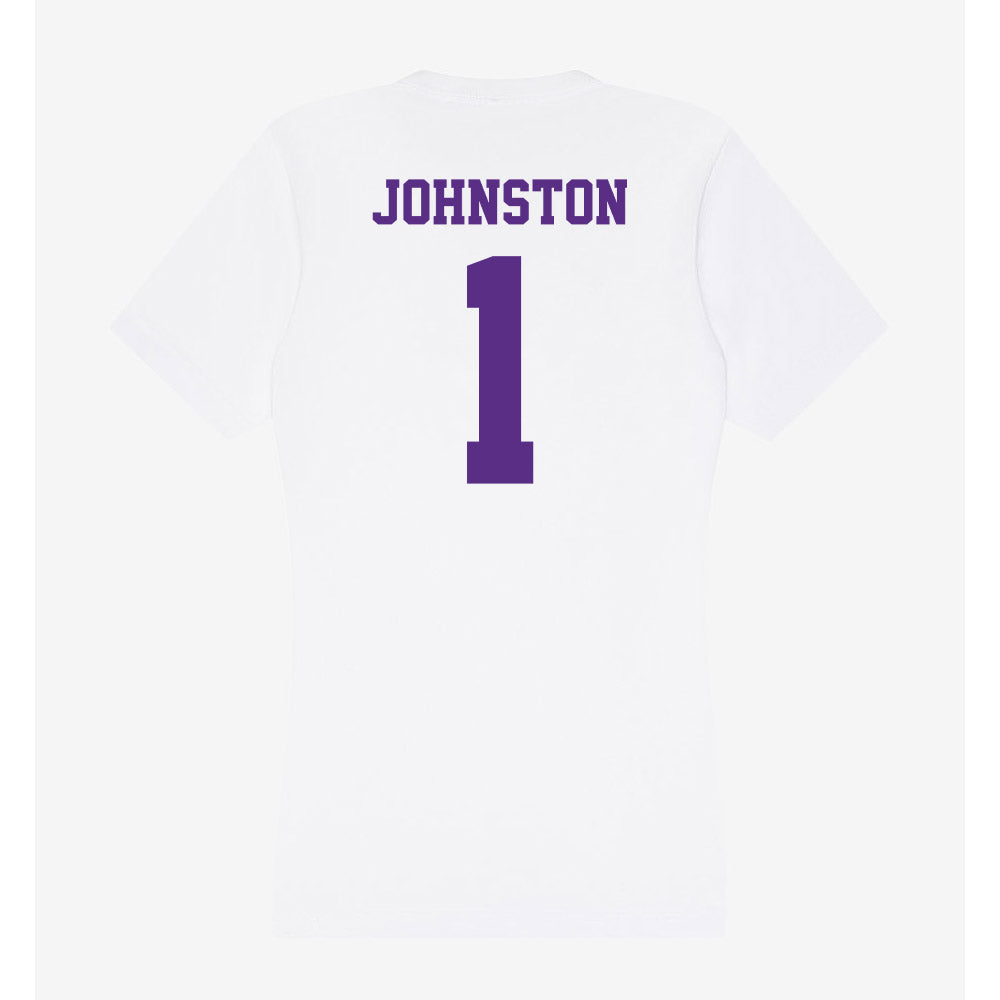 Furman - NCAA Men's Basketball : Charles Johnston - Women's V-Neck T-Shirt-1