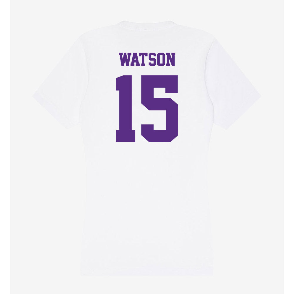 Furman - NCAA Women's Volleyball : Amber Watson - Women's V-Neck T-Shirt-1