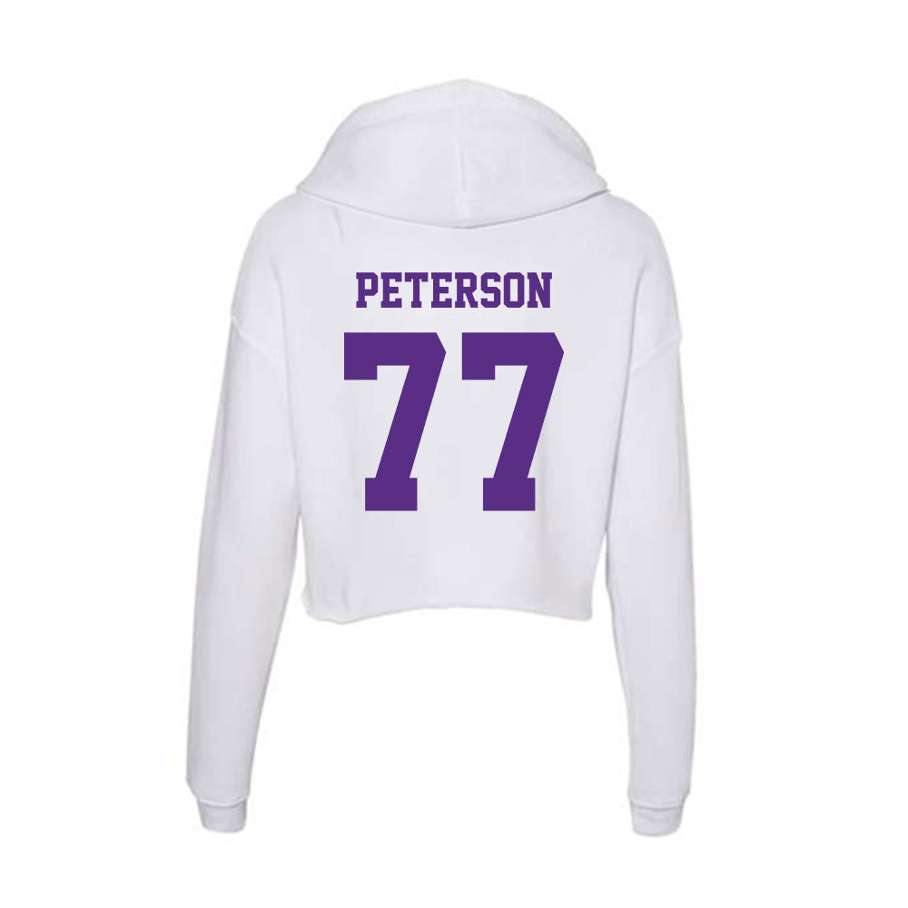 Furman - NCAA Football : Parker Peterson - Classic Shersey Women's Crop Fleece Hooded Sweatshirt-1