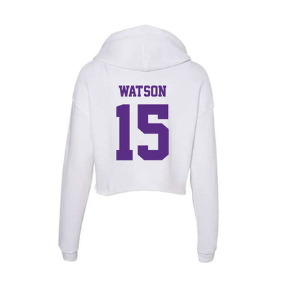 Furman - NCAA Women's Volleyball : Amber Watson - Women's Crop Fleece Hoodie-1